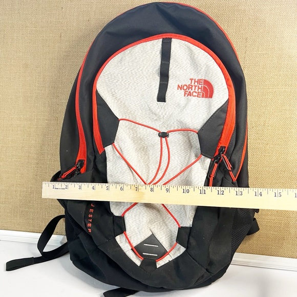The North Face Jester Backpack Black Red Gray - Picture 12 of 14